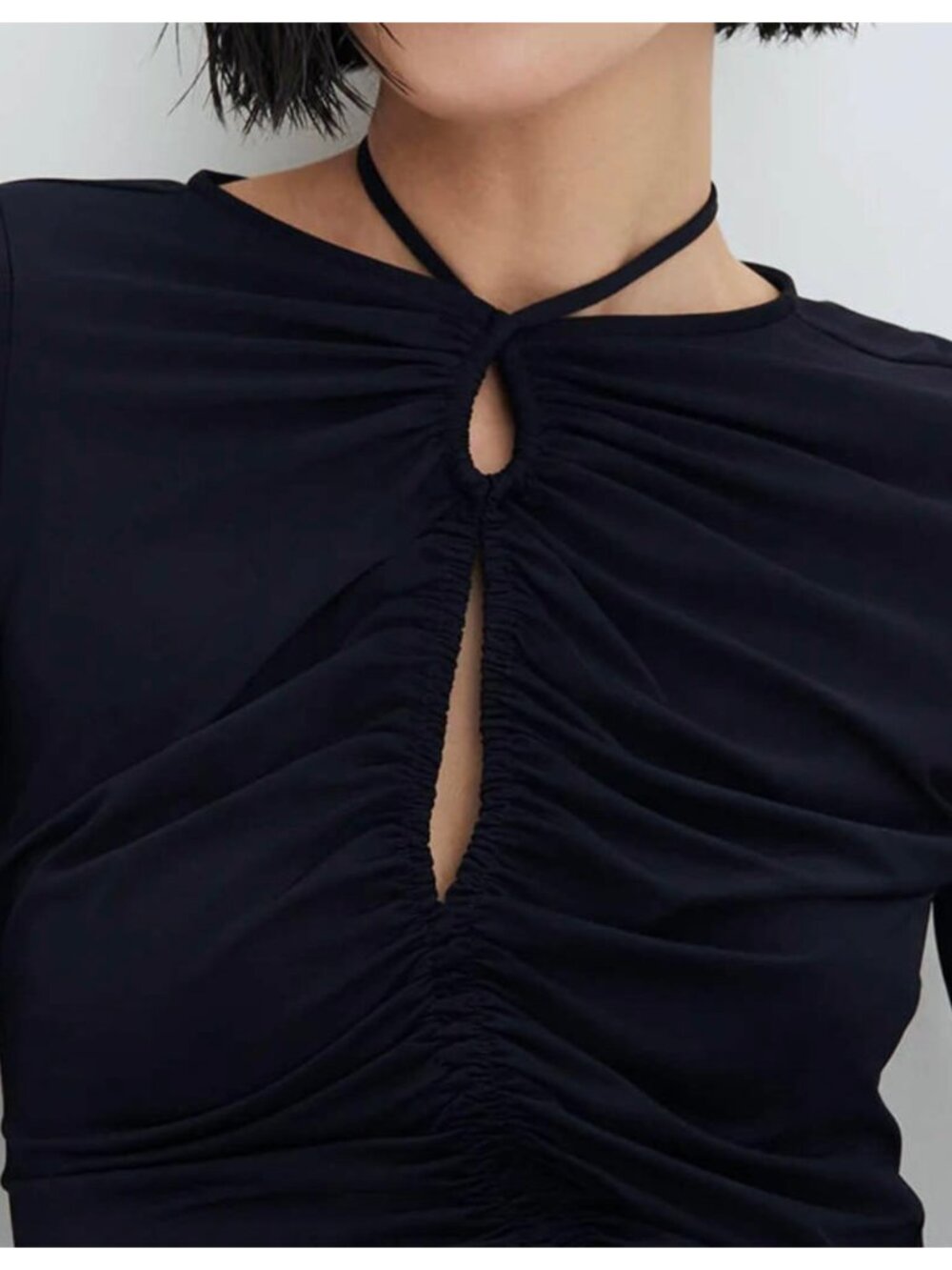 Veronica Beard "Roque" Stretch Jersey Top | Size 4 | Navy Blue - Picture 6 of 10